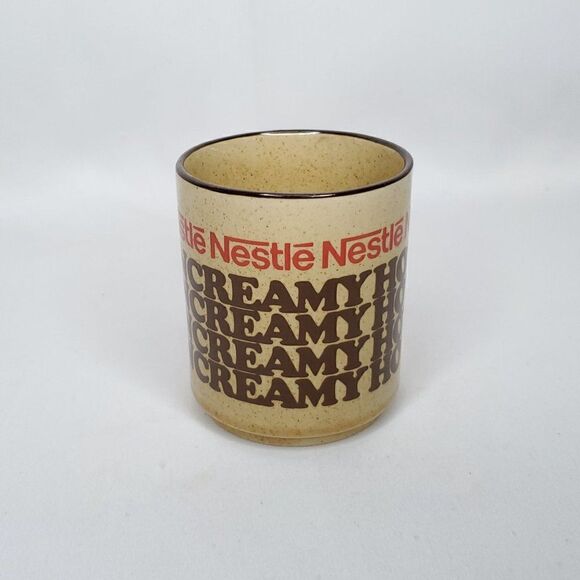 Vintage Nestle Hot Cocoa Mug Advertising Rich 'N Creamy Hot Cocoa Brown Japan - Picture 2 of 7